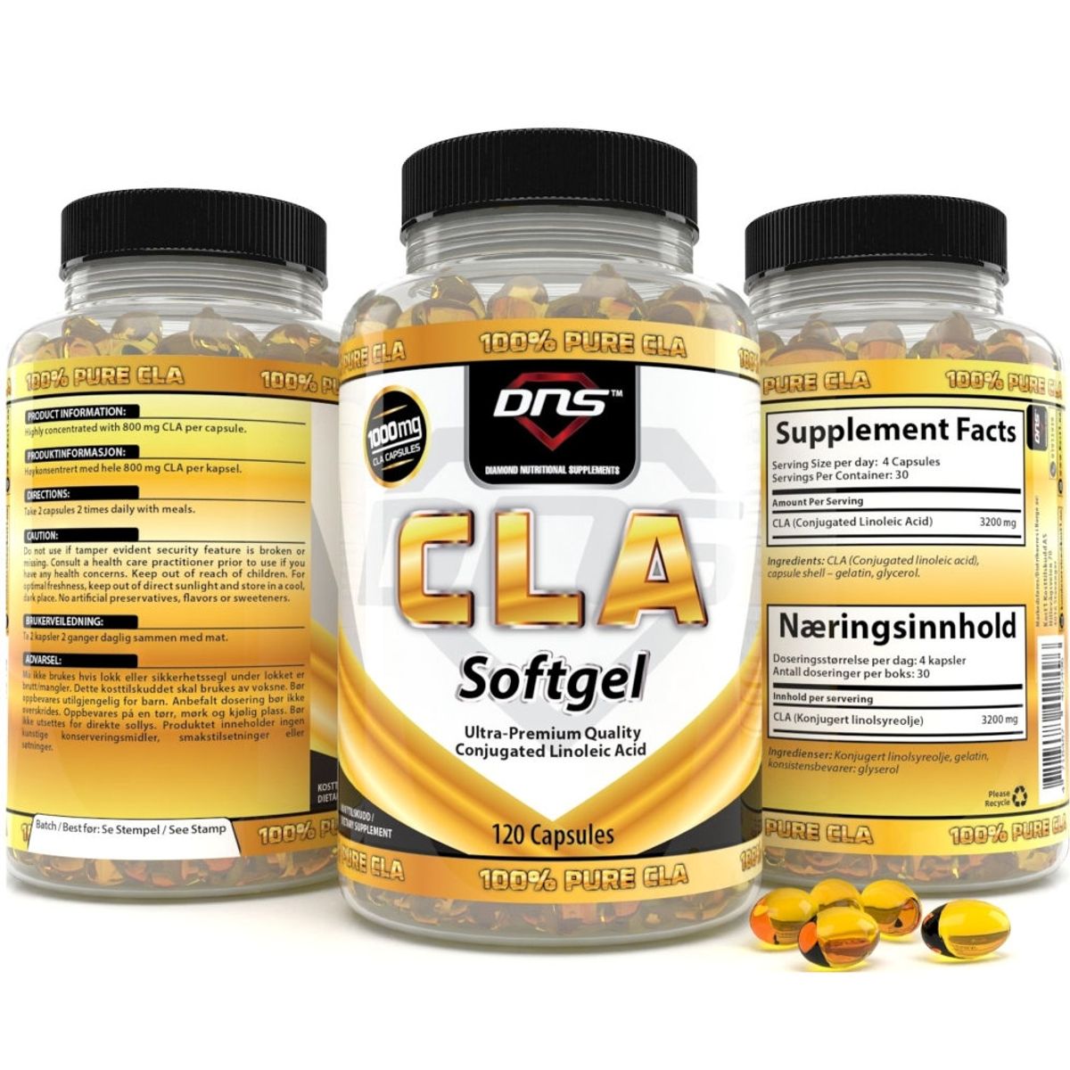 100% Pure CLA - 120 Kapsler